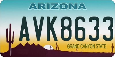 AZ license plate AVK8633