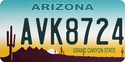 AZ license plate AVK8724