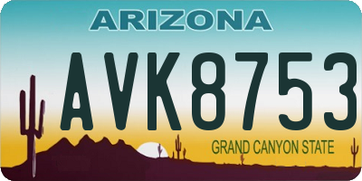 AZ license plate AVK8753