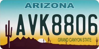 AZ license plate AVK8806