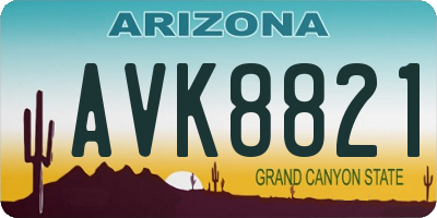 AZ license plate AVK8821