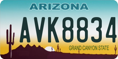 AZ license plate AVK8834