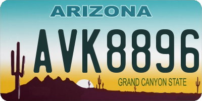 AZ license plate AVK8896
