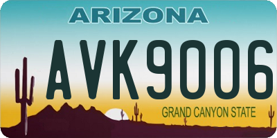 AZ license plate AVK9006