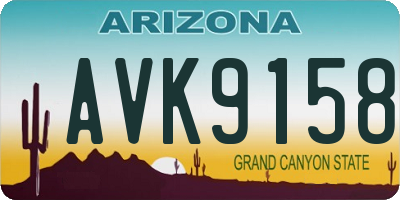 AZ license plate AVK9158
