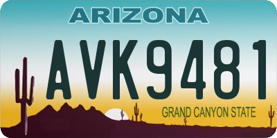 AZ license plate AVK9481