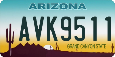 AZ license plate AVK9511