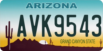 AZ license plate AVK9543