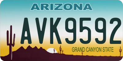 AZ license plate AVK9592