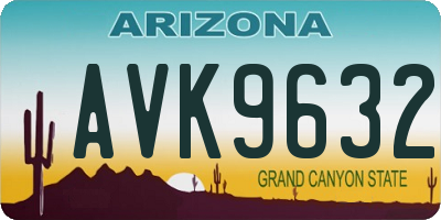 AZ license plate AVK9632