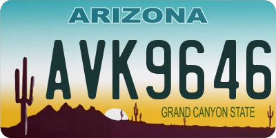 AZ license plate AVK9646