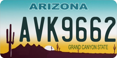 AZ license plate AVK9662