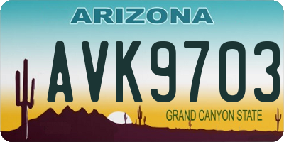 AZ license plate AVK9703