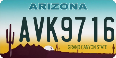 AZ license plate AVK9716
