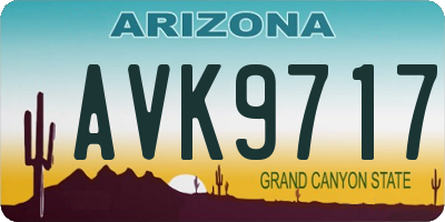 AZ license plate AVK9717