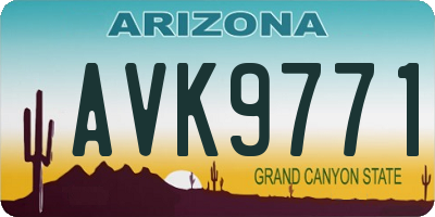 AZ license plate AVK9771