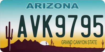 AZ license plate AVK9795