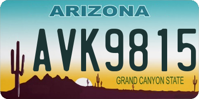 AZ license plate AVK9815
