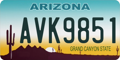AZ license plate AVK9851