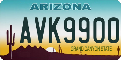 AZ license plate AVK9900