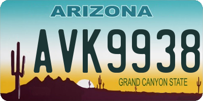 AZ license plate AVK9938