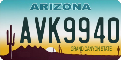 AZ license plate AVK9940