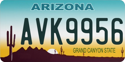 AZ license plate AVK9956