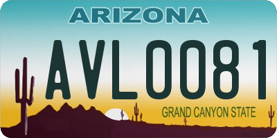 AZ license plate AVL0081