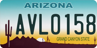 AZ license plate AVL0158