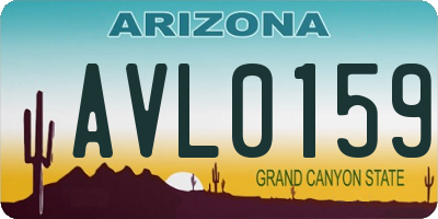 AZ license plate AVL0159