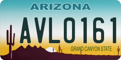 AZ license plate AVL0161