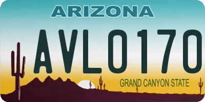 AZ license plate AVL0170