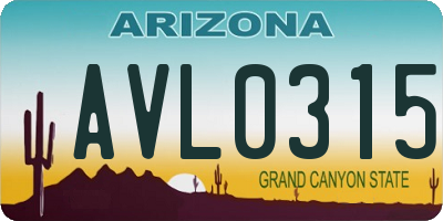 AZ license plate AVL0315