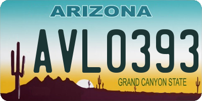 AZ license plate AVL0393