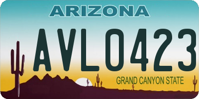 AZ license plate AVL0423