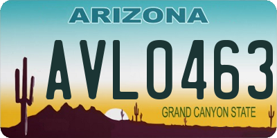 AZ license plate AVL0463