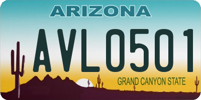 AZ license plate AVL0501
