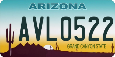AZ license plate AVL0522