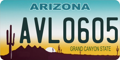 AZ license plate AVL0605