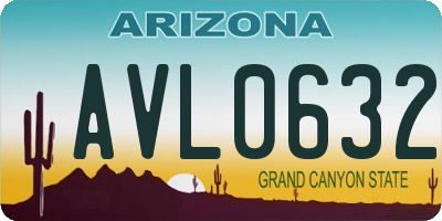 AZ license plate AVL0632