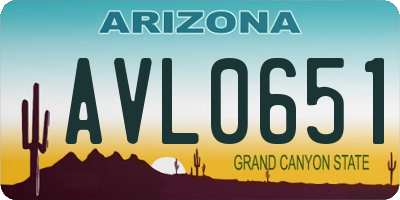 AZ license plate AVL0651