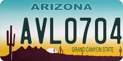 AZ license plate AVL0704