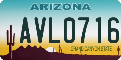 AZ license plate AVL0716