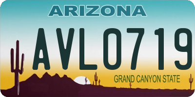 AZ license plate AVL0719
