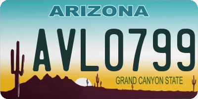 AZ license plate AVL0799