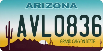 AZ license plate AVL0836