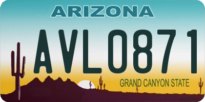 AZ license plate AVL0871