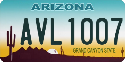 AZ license plate AVL1007