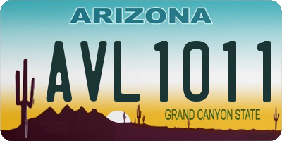 AZ license plate AVL1011
