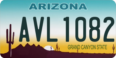 AZ license plate AVL1082